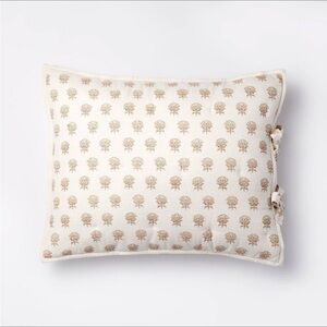 King Lofty Cotton Slub Woodblock Print Floral Quilt Sham- Threshold Studio McGee